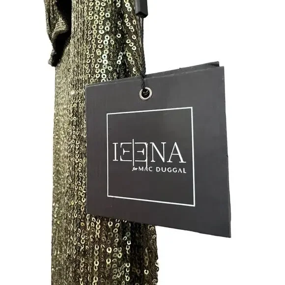 Mac Duggal || Sequined Ruched One Shoulder Gown Maxi Dress - Picture 3 of 9